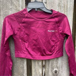 Peach Perfect Long Sleeve Crop Top Size Large